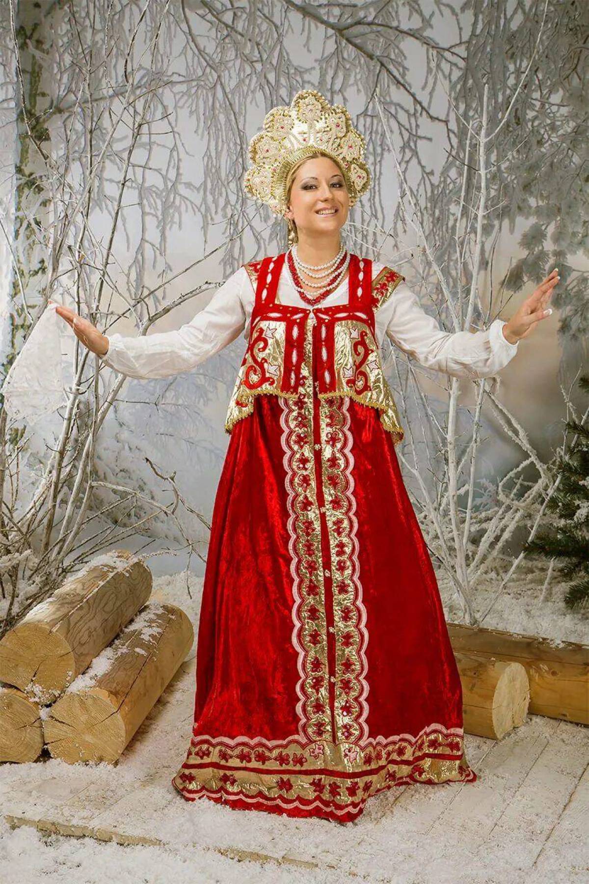 Girls in Slavic costumes in Noida